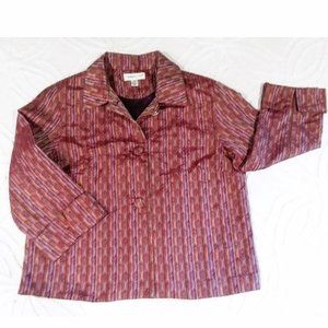 Coldwater Creek Size Medium Multi Color Lightweight Jacket Blazer Silky Fabric